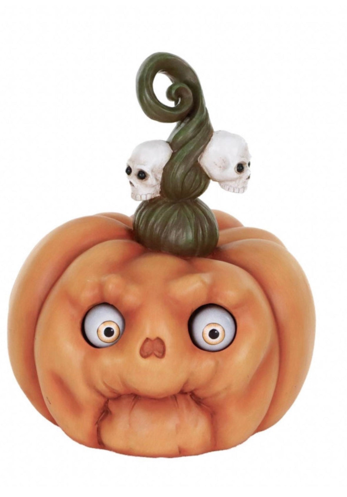 Herfst pompoen hoofd met skelet en led 31 cm