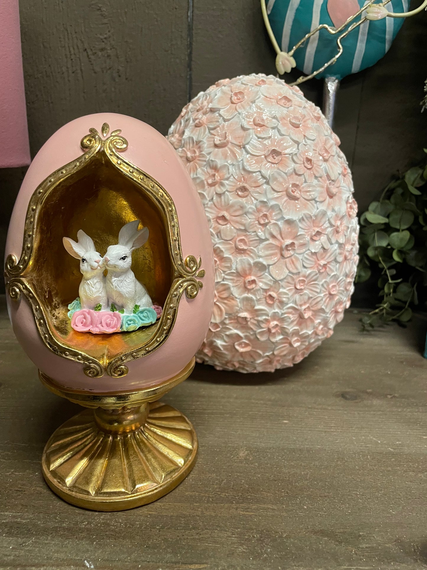 Clayre & Eef open roze ei 13x12x22 cm