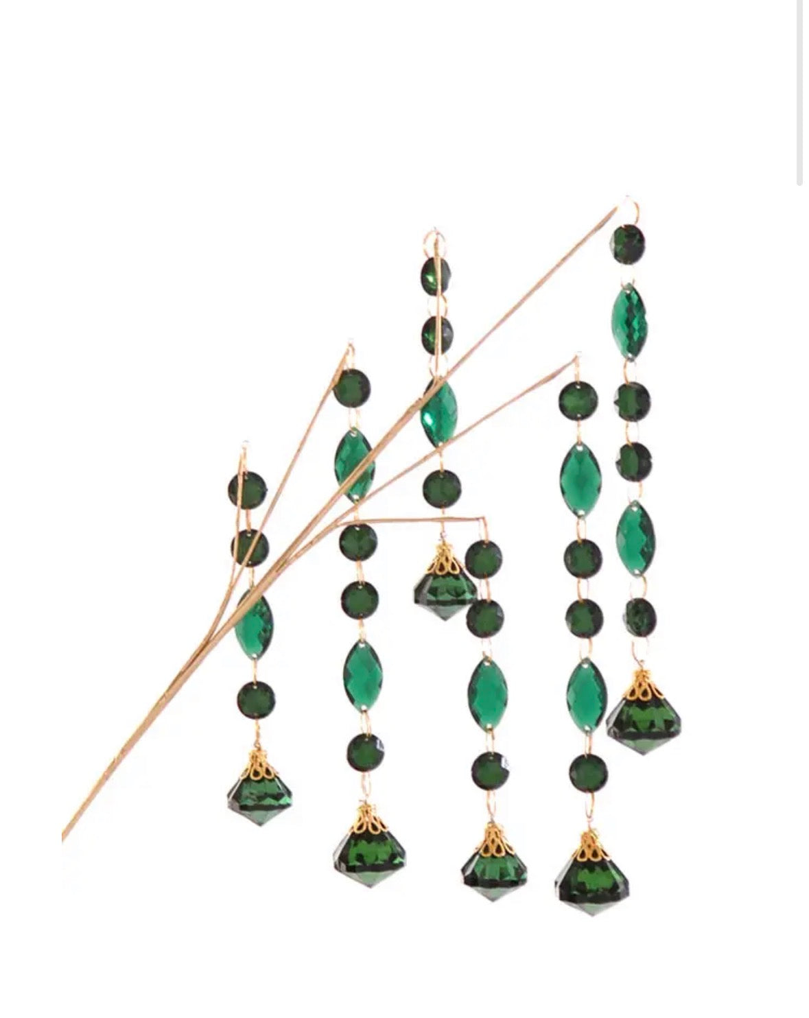 Kerst decoratie kristallen groen goud