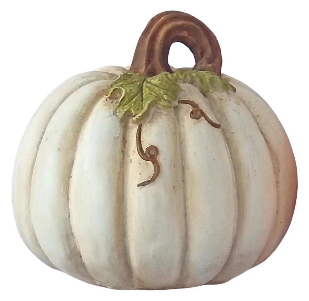 Clayre & Eef Decoratie Pompoen Wit – Ø 22 × 22 cm