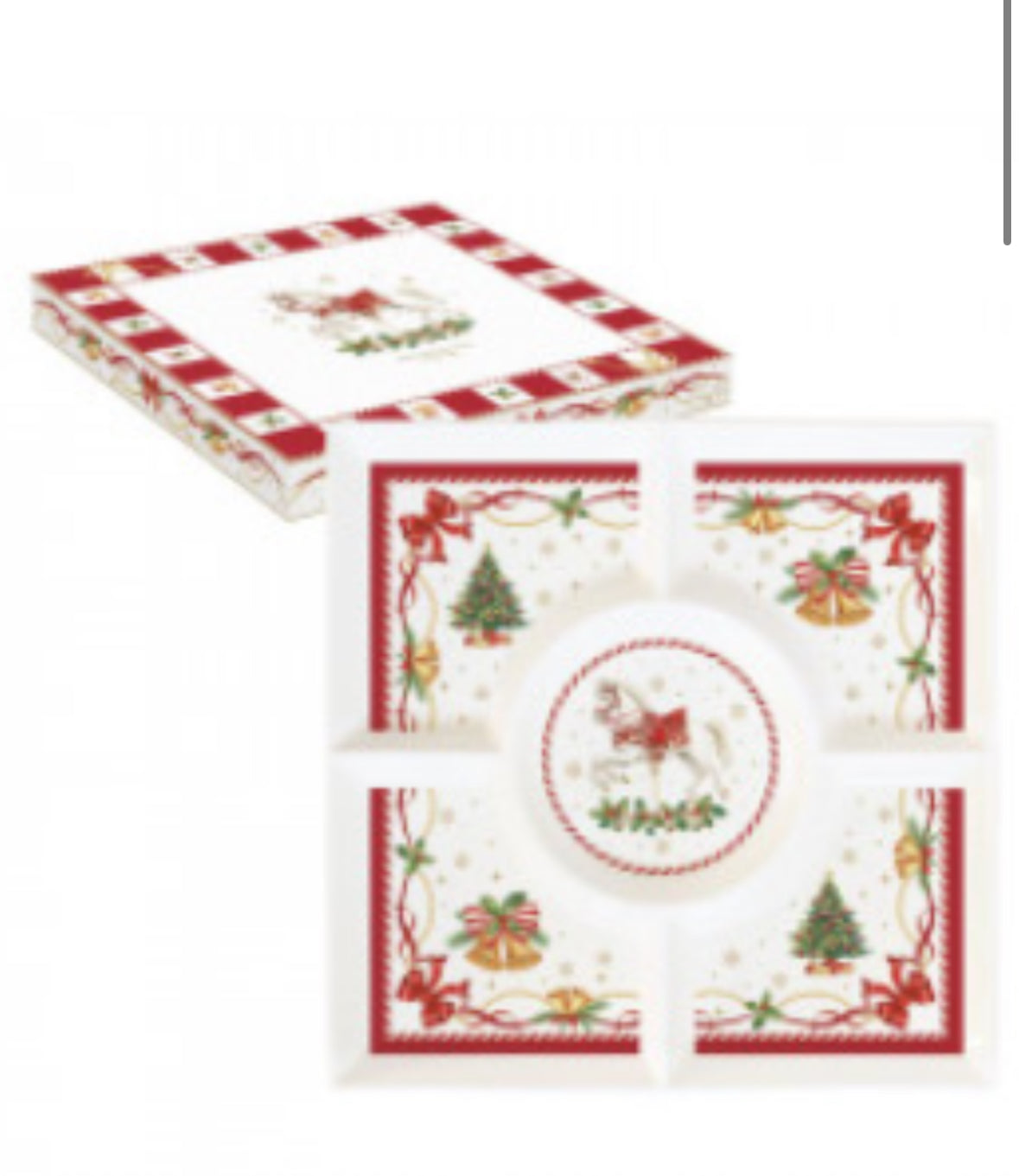 Kerst Servies CHRISTMAS TALE aperitief schaal 25x25 cm