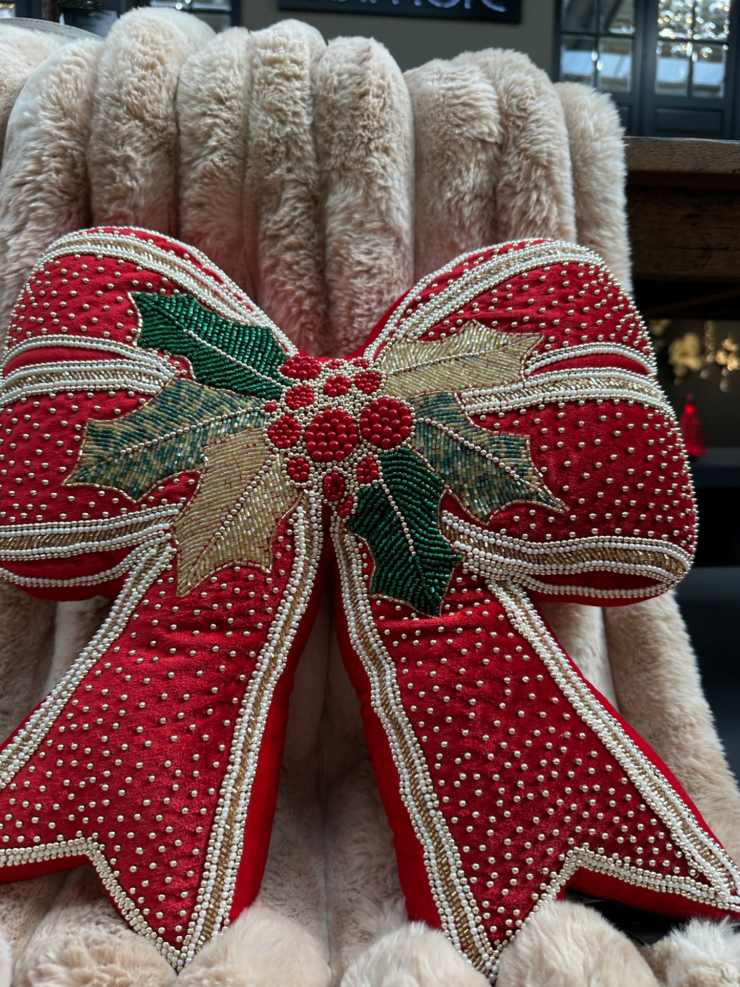 Kerstkussen Strik Jubilee Rood 38 x 38 cm