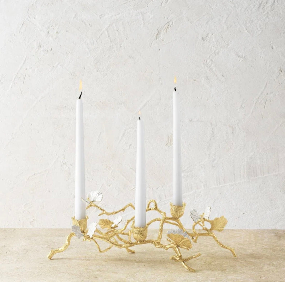 Michael Aram Butterfly Ginkgo Gold Low Candleholders