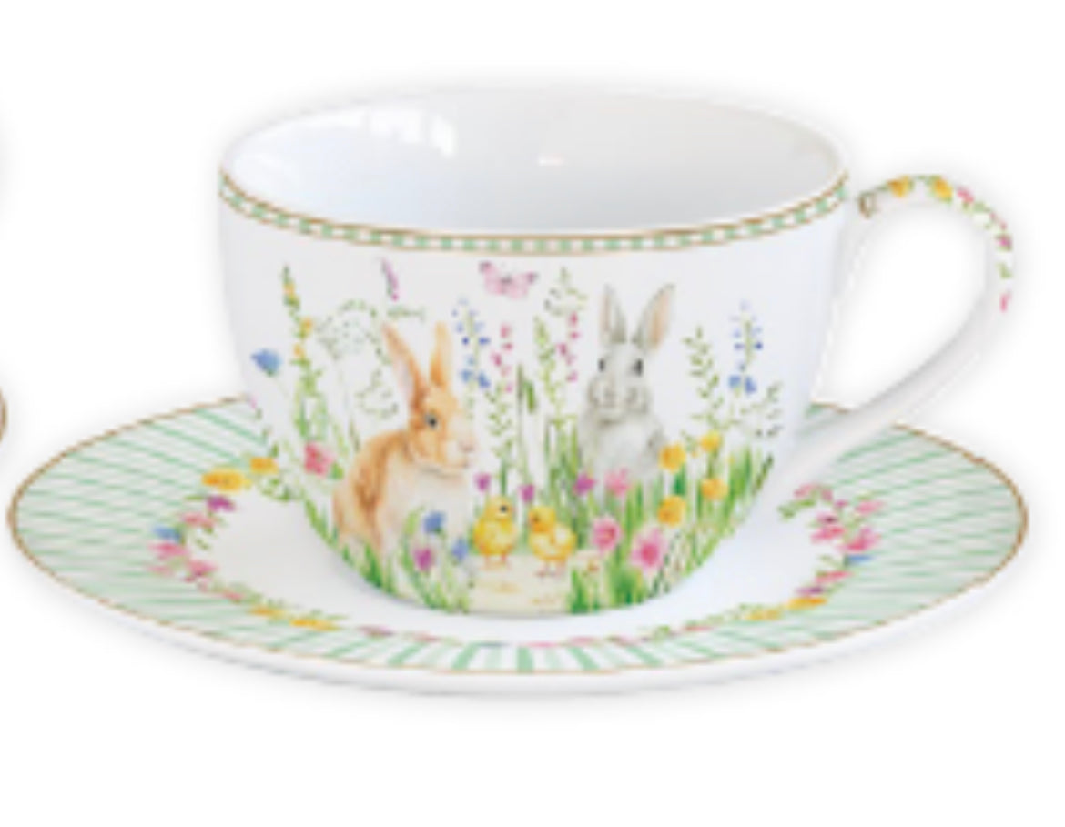 Paas collectie happy easter kop& schotel set van twee 240 ml