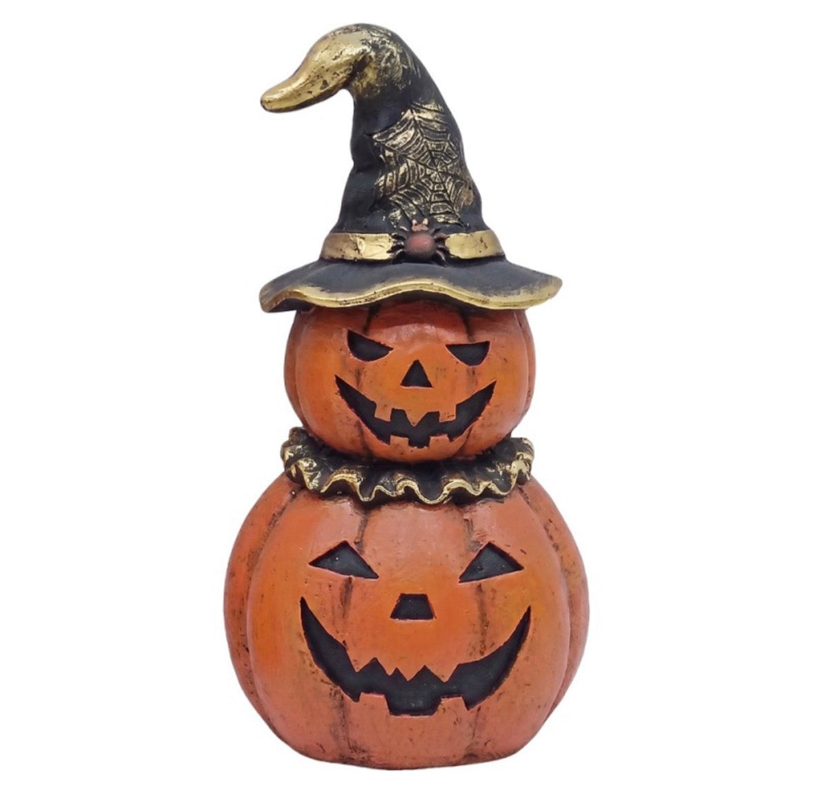 Clayre & Eef Halloween Pompoen met Heksenhoed – Ø 24 × 47 cm