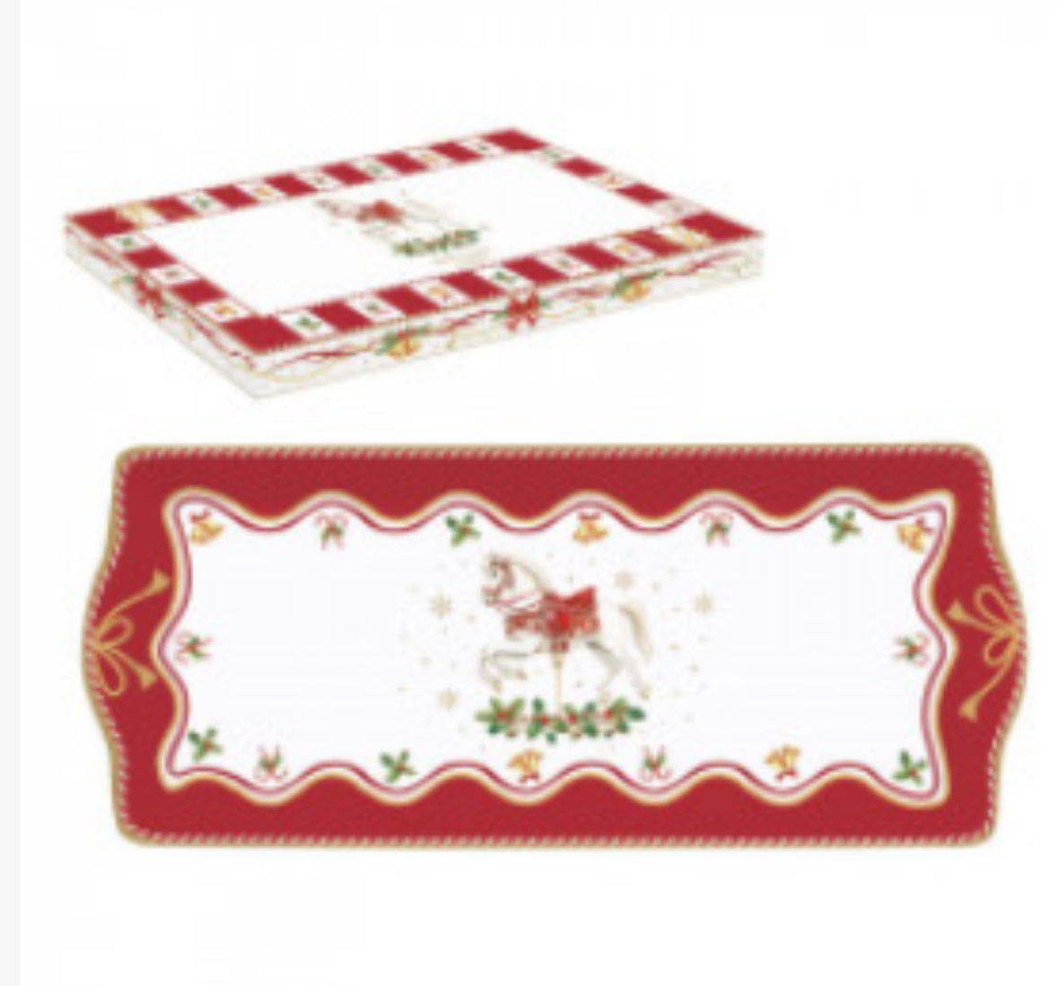 Kerst servies CHRISTMAS TALE cake schaal 35x15 cm