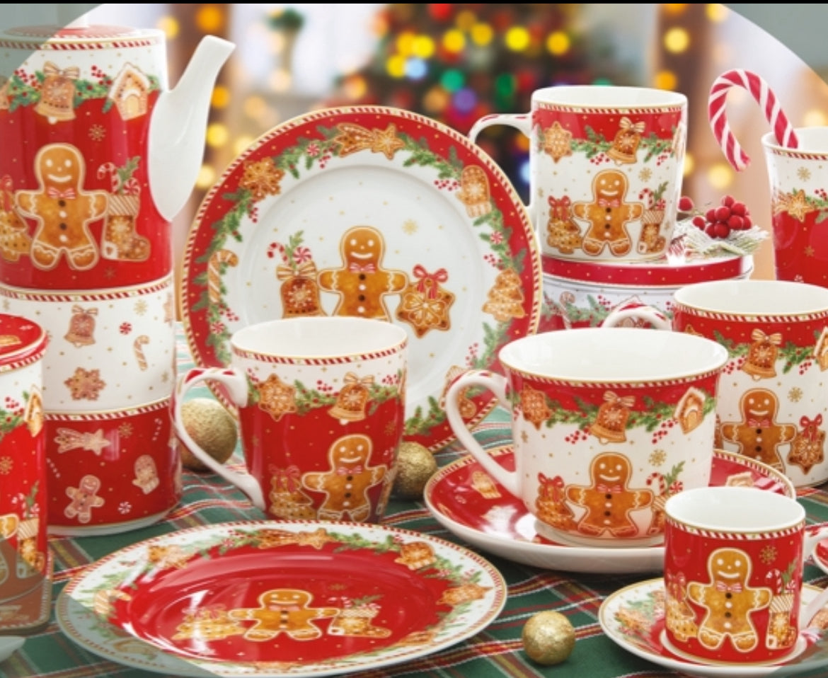 Kerst servies Gingerbread cakeschaal