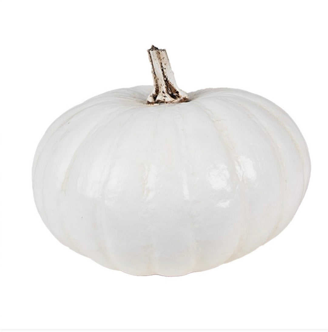 Herfst decoratie pompoen Ø 17X13 CM wit polyester