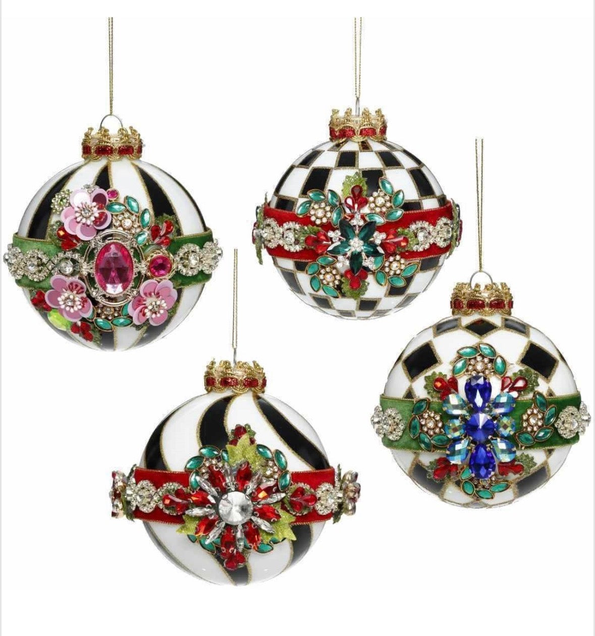 Mark Roberts TIMELESS JEWELED BALL ORN BOX/4