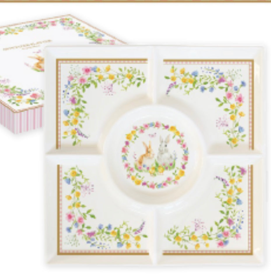 Paas collectie happy easter serveerschaal met vakken