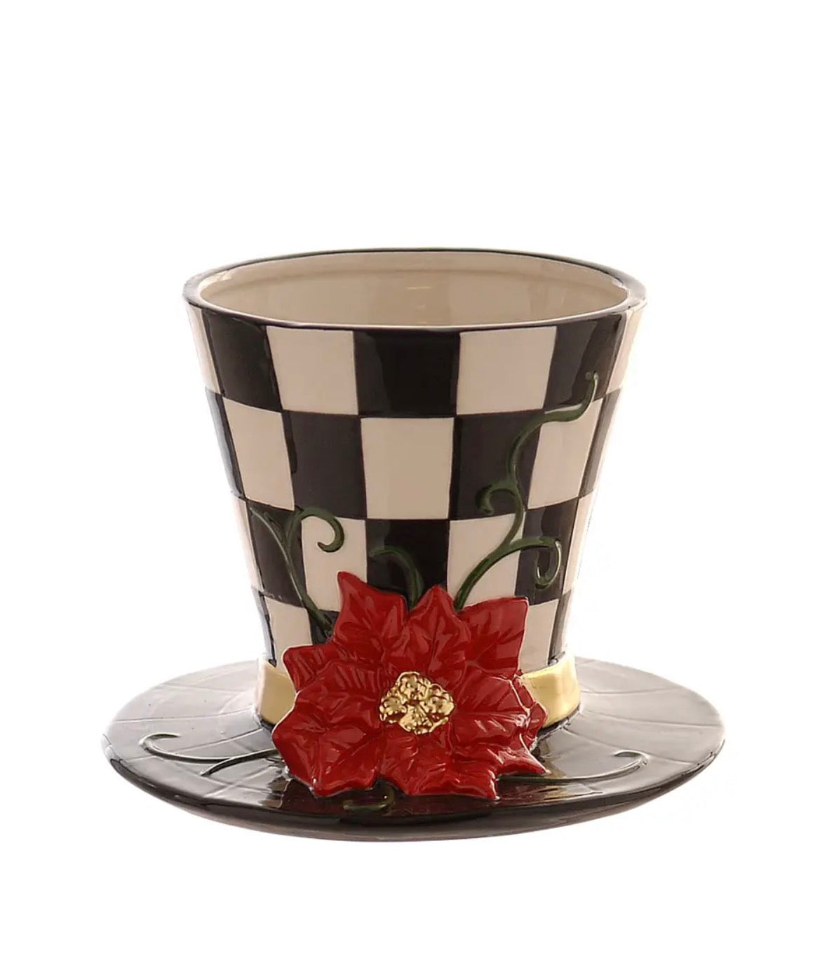Kerst hoge hoed vaas 23.5 x 18 cm