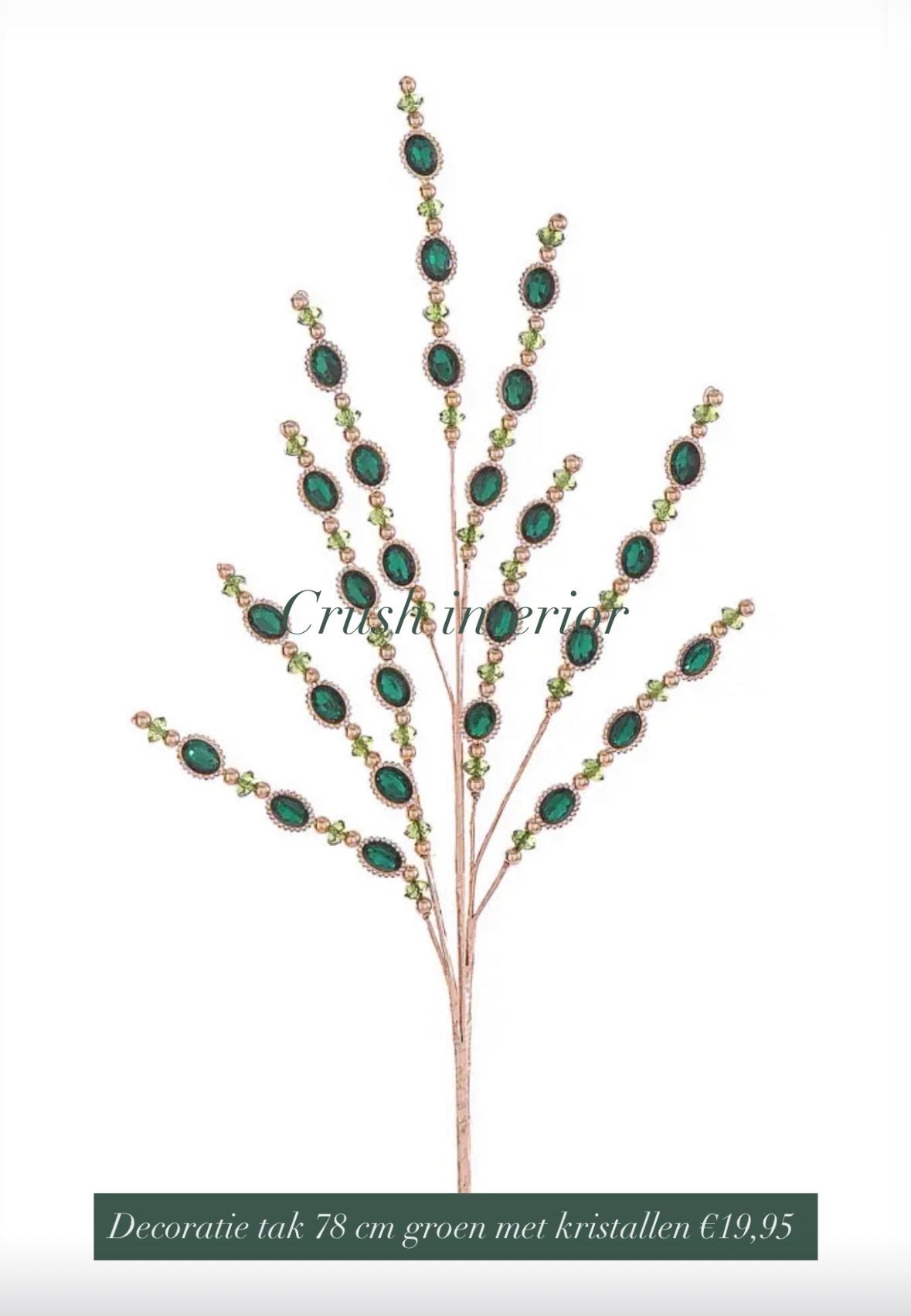 Kerst decoratie kristallen groen goud