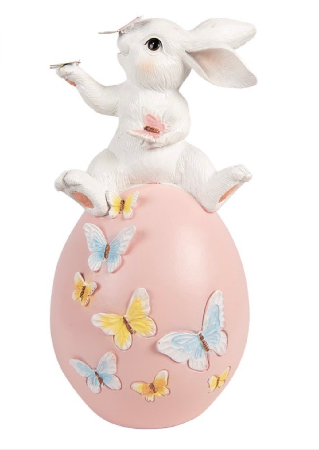 Paas collectie haas op ei met vlinders 16X15X29 CM