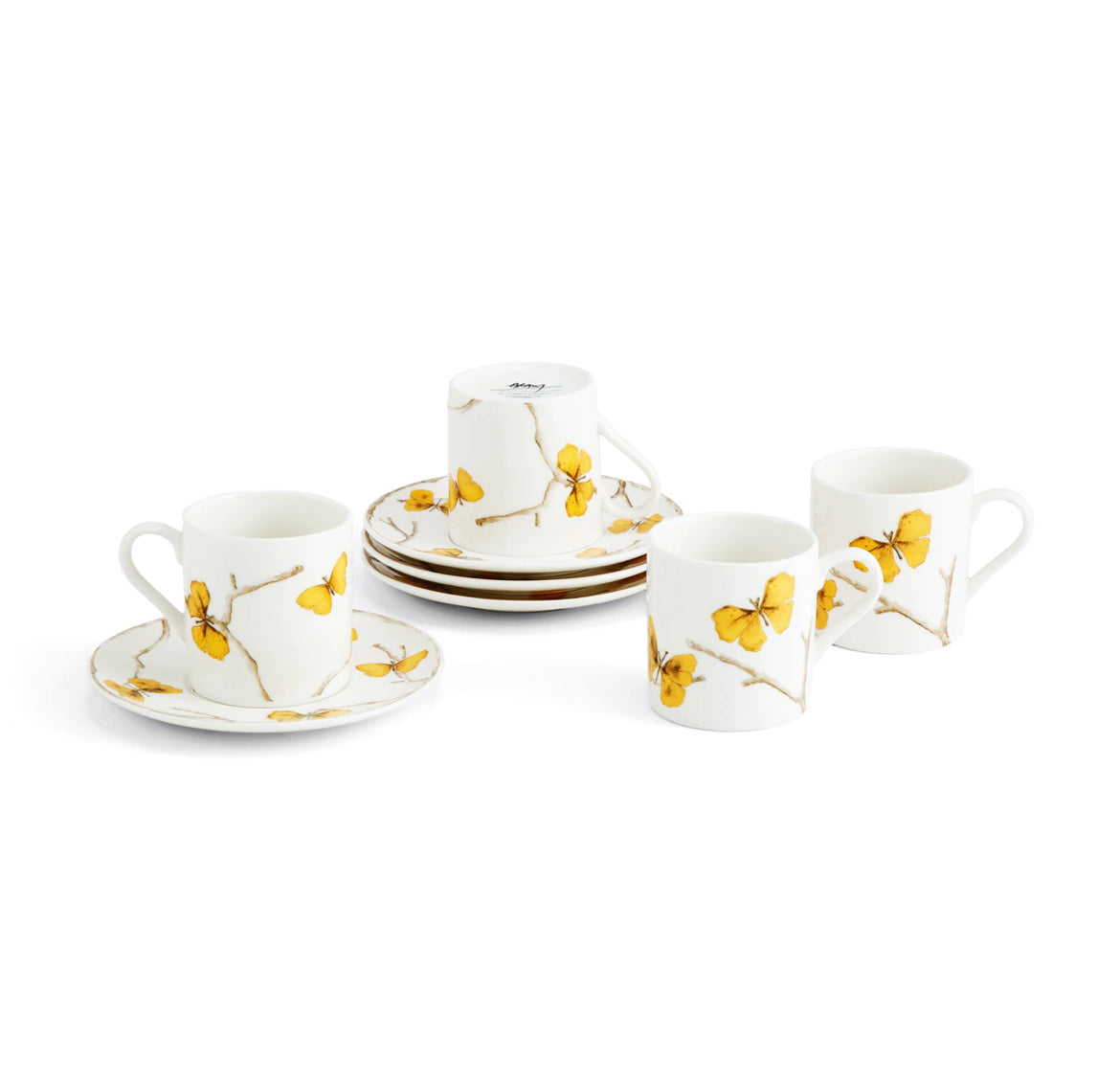 Michael Aram Butdterfly Ginkgo Gold Demitasse Set - Set of 4 with Sta
