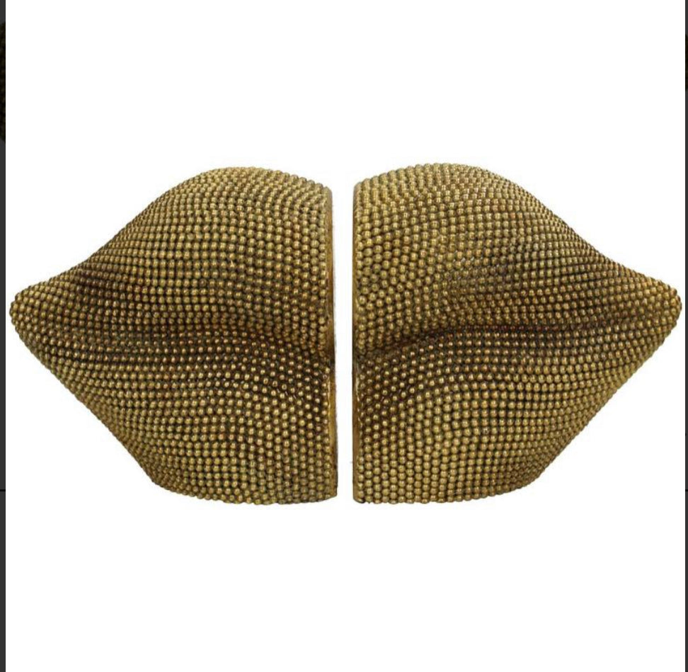 Boekensteun Lippen Goud 29x11x14cm