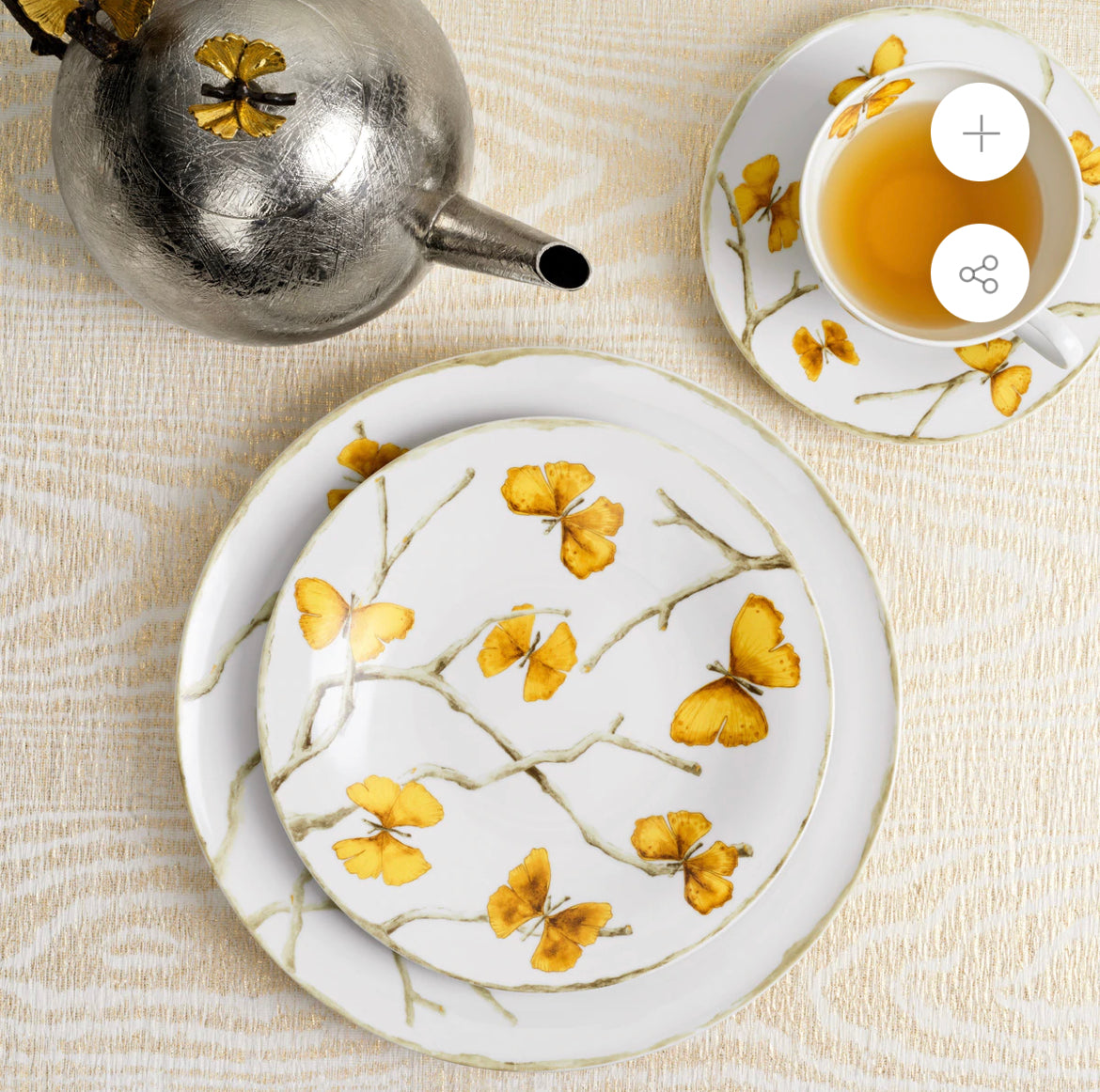 Michael Aram Butterfly Ginkgo Gold Dinnerware - 5 Piece Setting