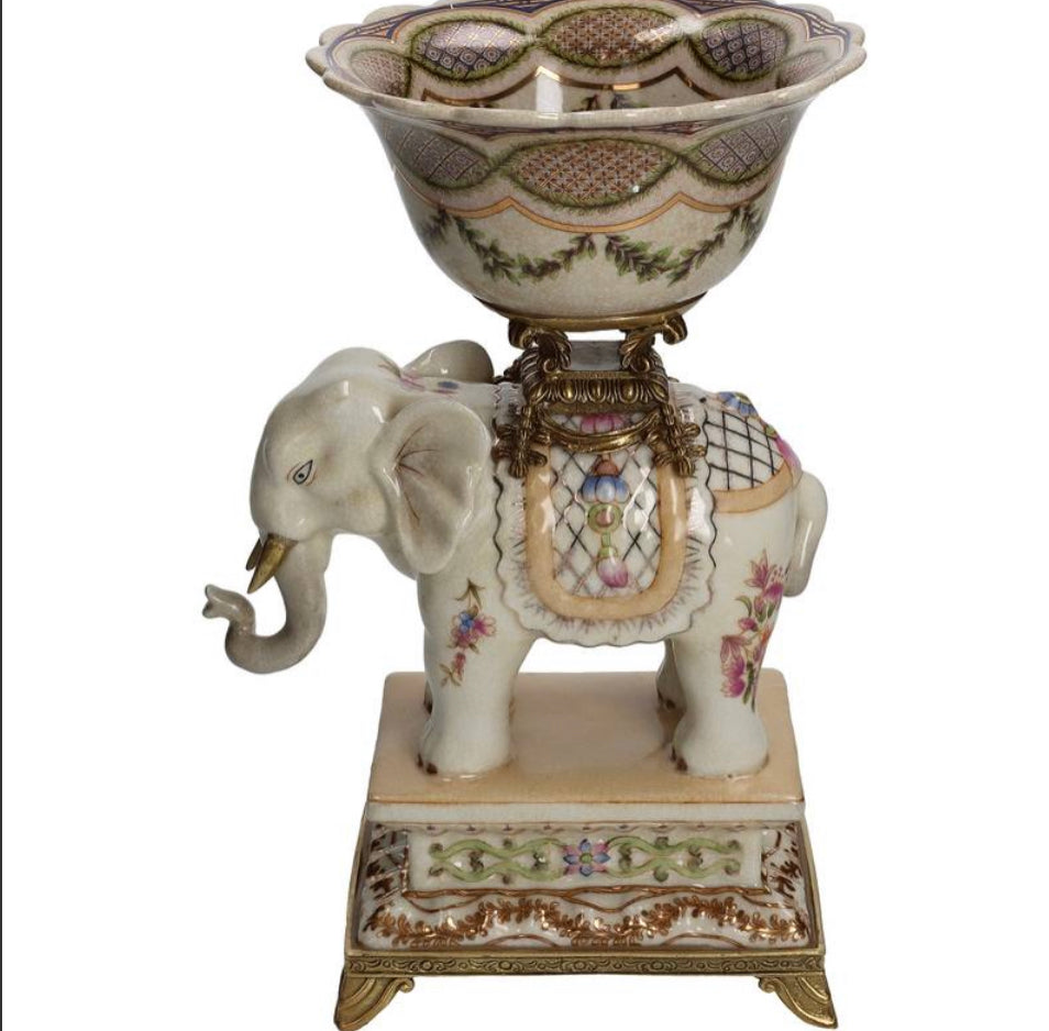 Schaal Olifant Wit 19x15x28cm