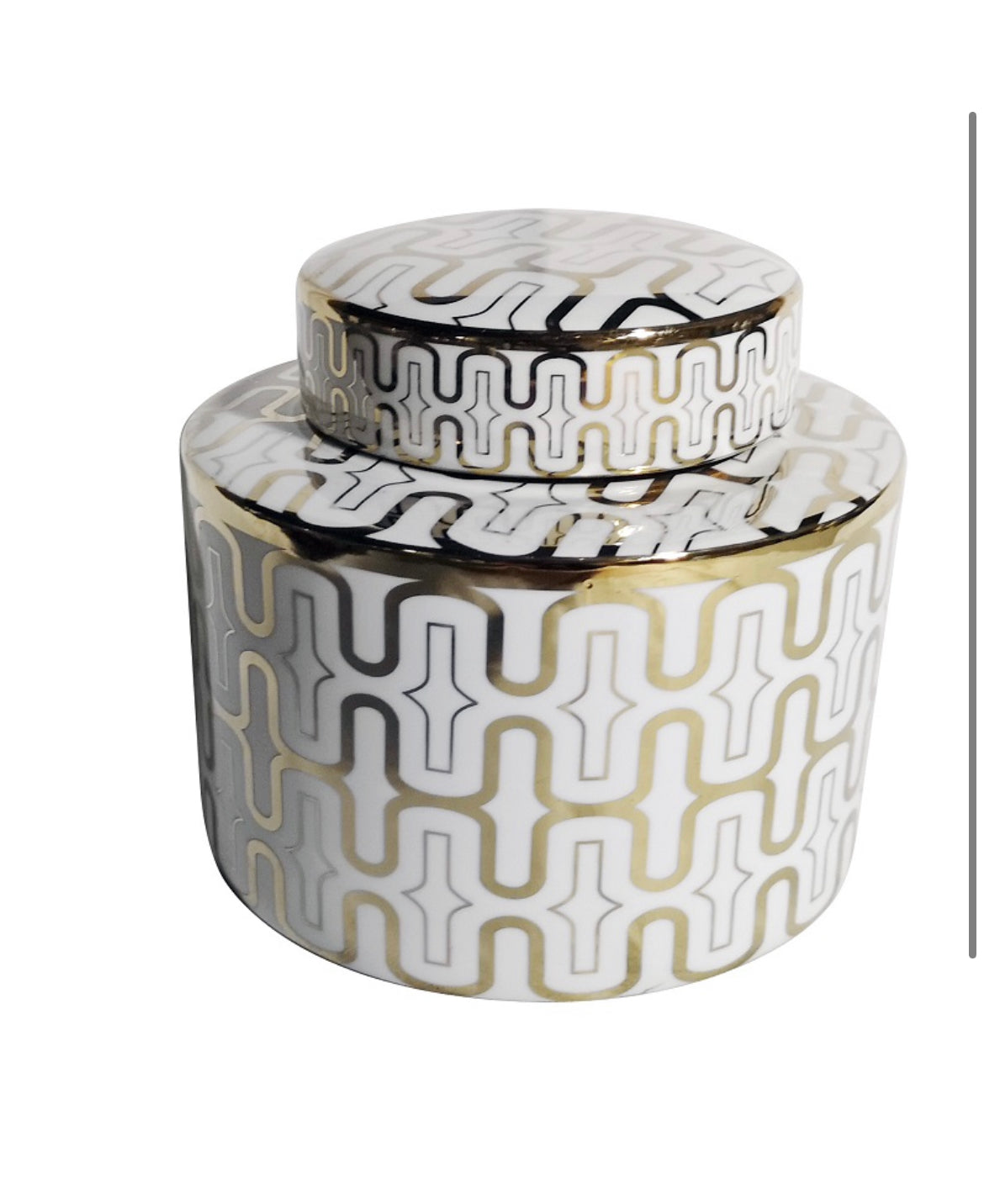 Pot wit/goud keramiek