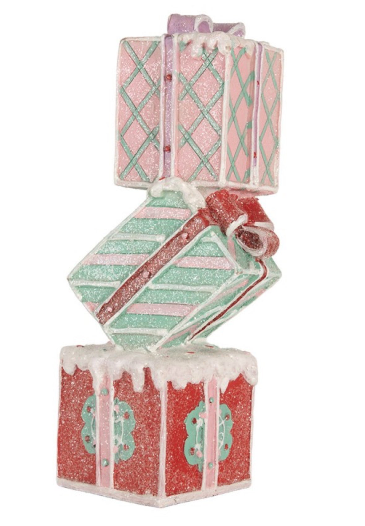 Kerst CADEAU 14X16X36 CM ROOD KUNSTSTOF