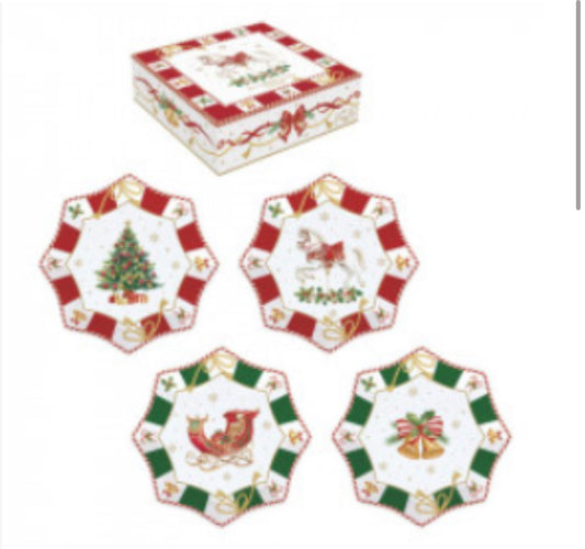 Kerst servies CHRISTMAS TALE set van 4 taart borden