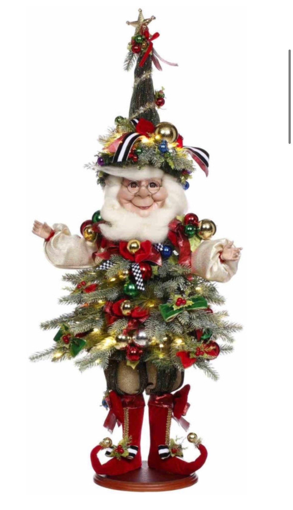 Mark Roberts MEDIUM CHRISTMAS TREE ELF WITH LIGHTS DOLL 70 CM