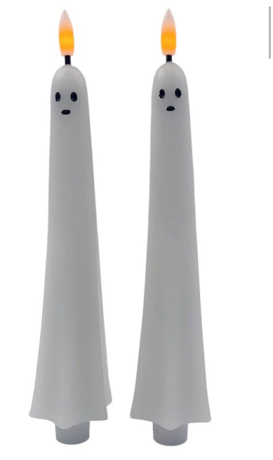 Clayre & Eef LED Spookkaarsen Wit – Set van 2
