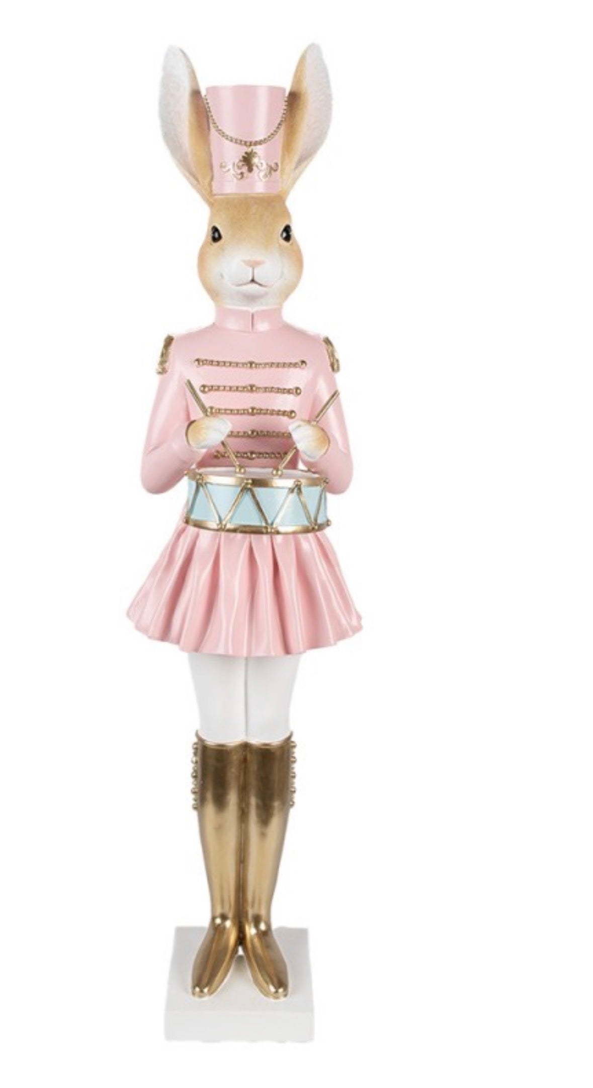 Clayre en Eef BEELD KONIJN 79 CM BEIGE ROZE KUNSTSTOF