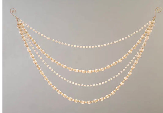 Kerst hanger ketting parels en kristallen 60 cm