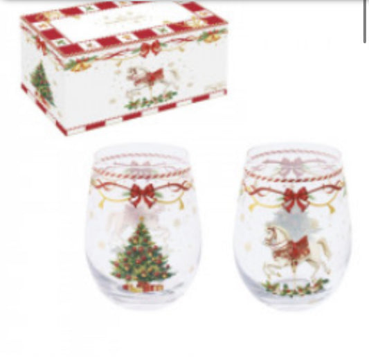 Kerst servies CHRISTMAS TALE drink glazen set van 2 500 ml