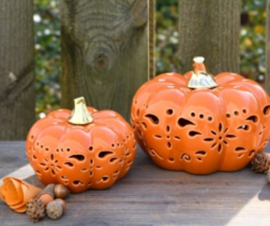 Herfst open pompoen met led dolomiet