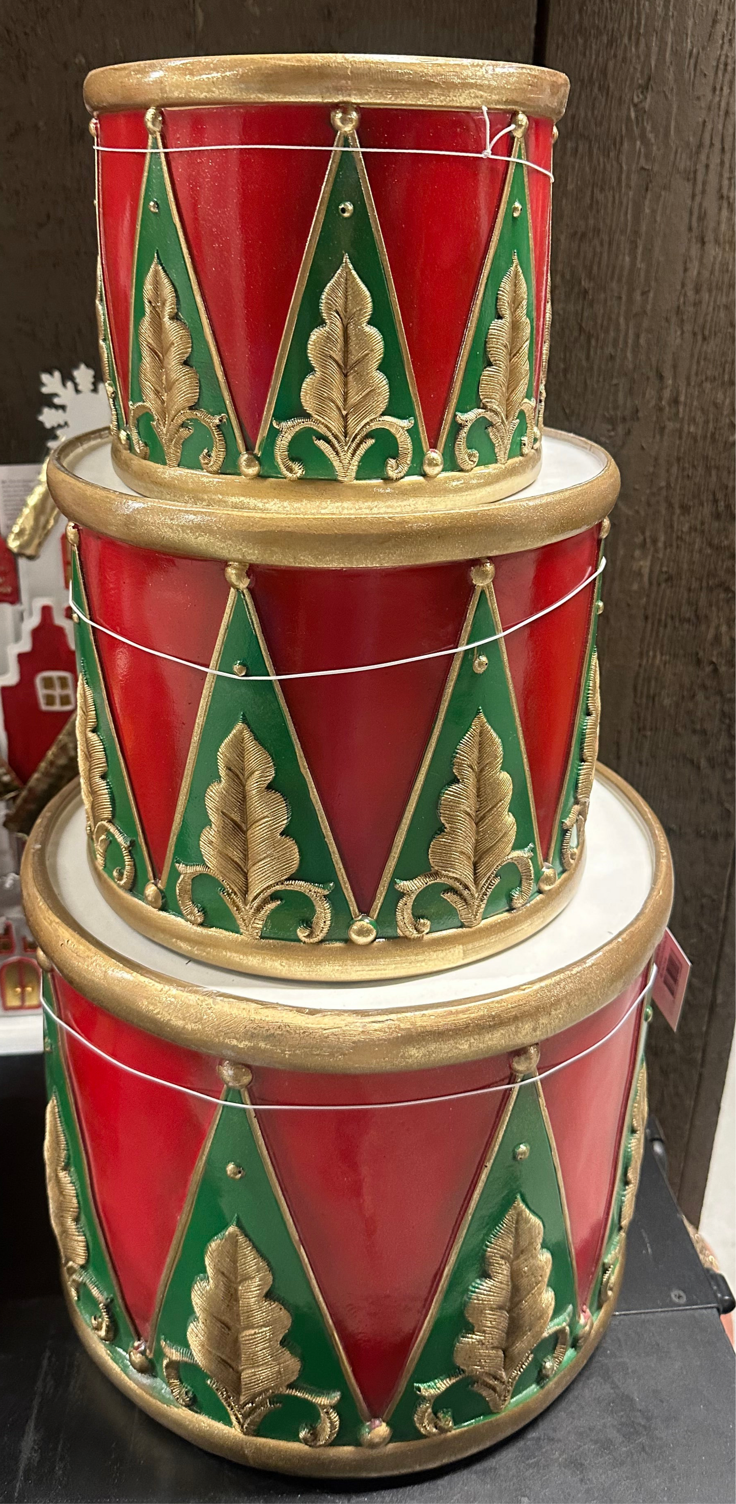 Kerst collectie plantenbakken Ø 32X25/Ø 24X19/Ø 18X15 CM ROOD kunststof