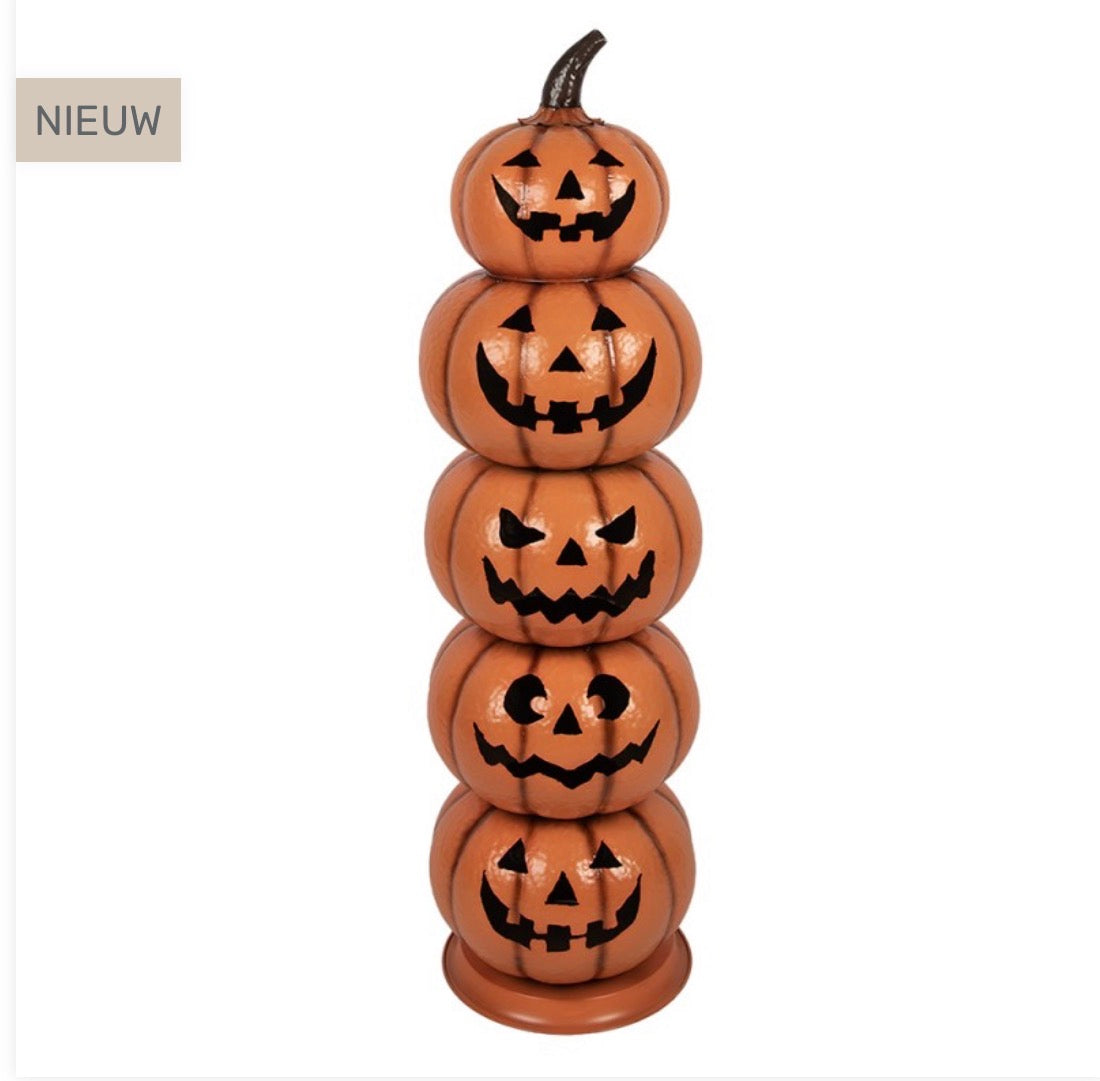 Herfst decoratie pompoen 36x113 cm oranje metaal