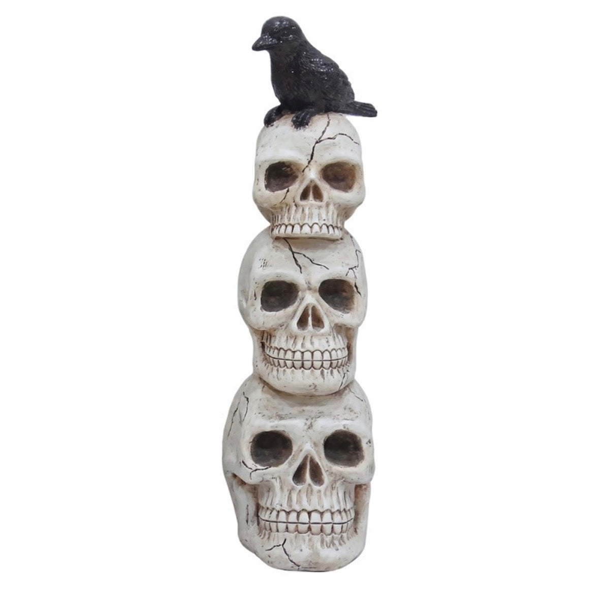 Clayre & Eef Decoratieschedels met Kraai 27x20x67 cm