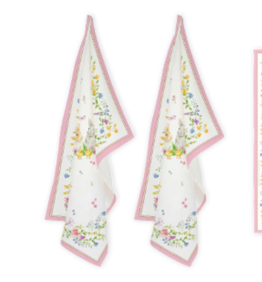Paas collectie happy easter  theedoek set van 2