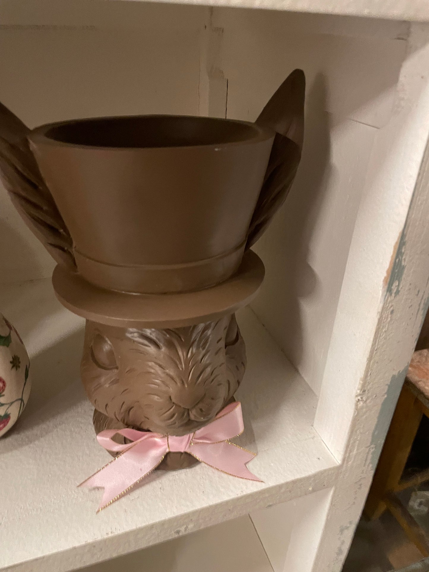 Paas collectie Clayre & Eef chocolade bloempot haas  21x15x26 cm