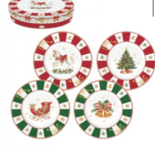 Kerst servies CHRISTMAS TALE set van 4 ontbijt borden