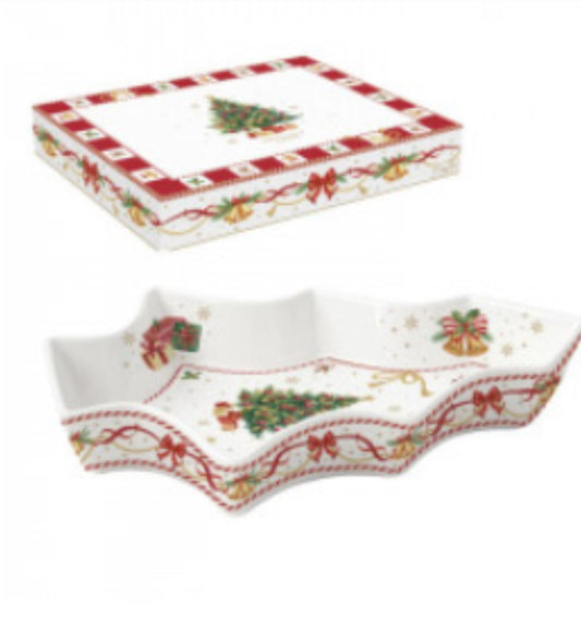Kerst servies CHRISTMAS TALE kerstboom schaal 28.5 x21.5 cm