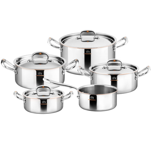 Ruffoni Con Cuore Pannenset met RVS Deksels, 9-delig