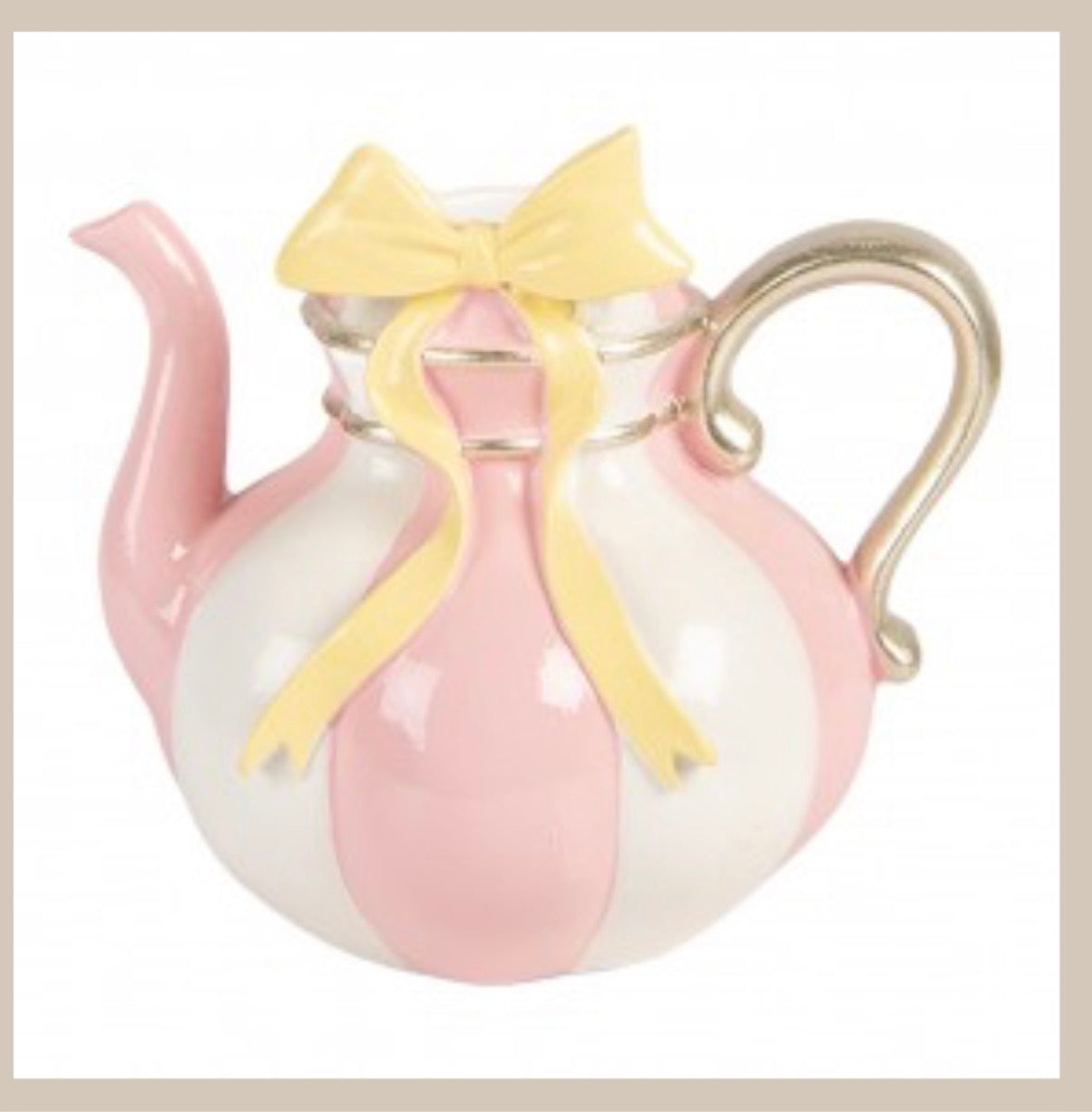 Clayre en Eef KANDELAAR THEEPOT 13X10X11 CM ROZE KUNSTSTOF