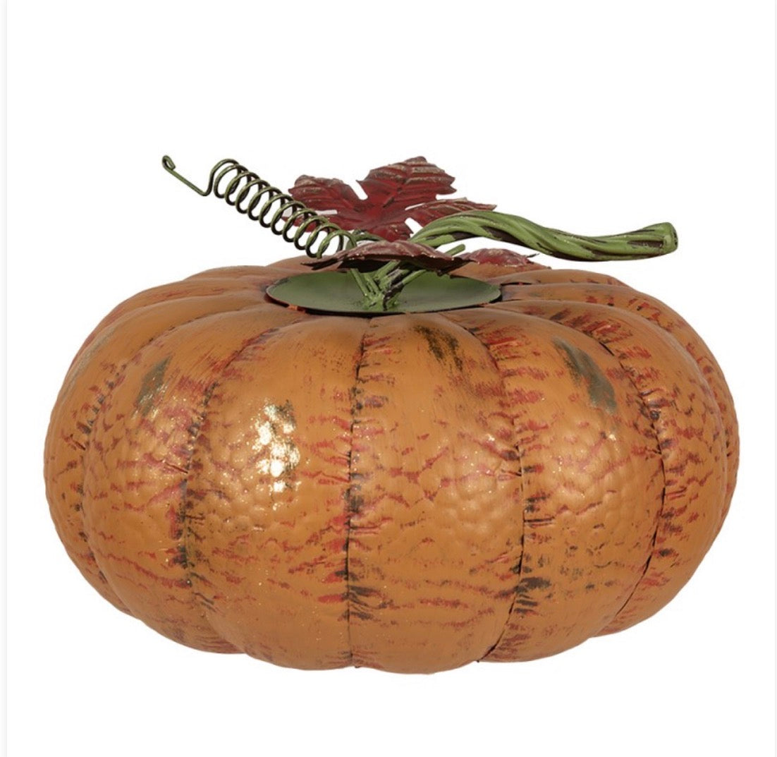 Herfst decoratie pompoen Ø 31X20 CM oranje metaal