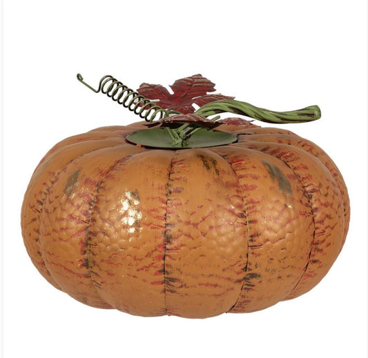 Herfst decoratie pompoen Ø 31X20 CM oranje metaal