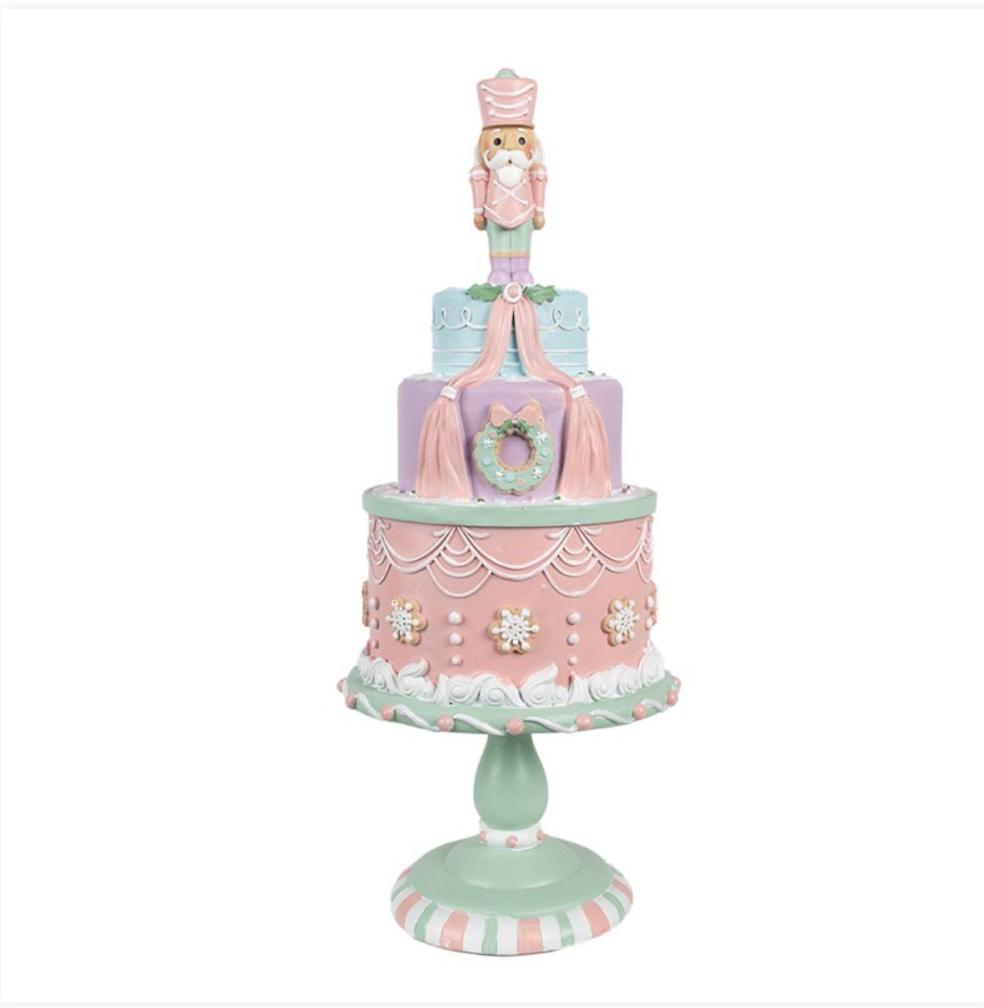 Kerst collectie pink taart Ø 17X42 cm roze kunststof