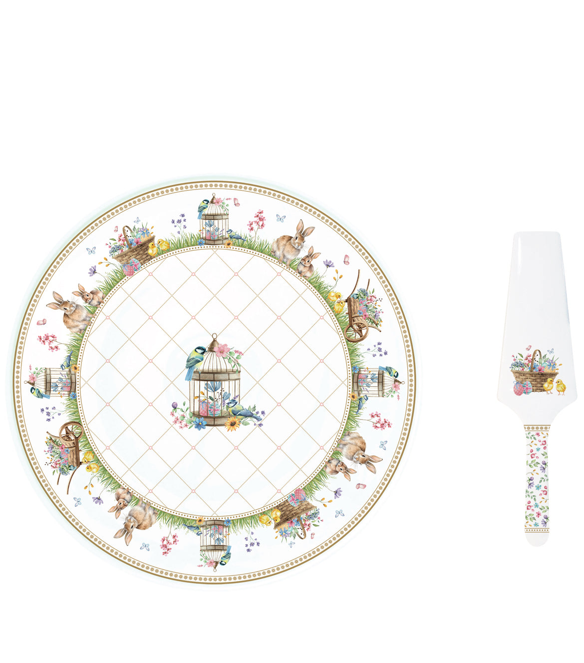 Paas collectie spring bloom taart schaal met taartschep ø32 cm