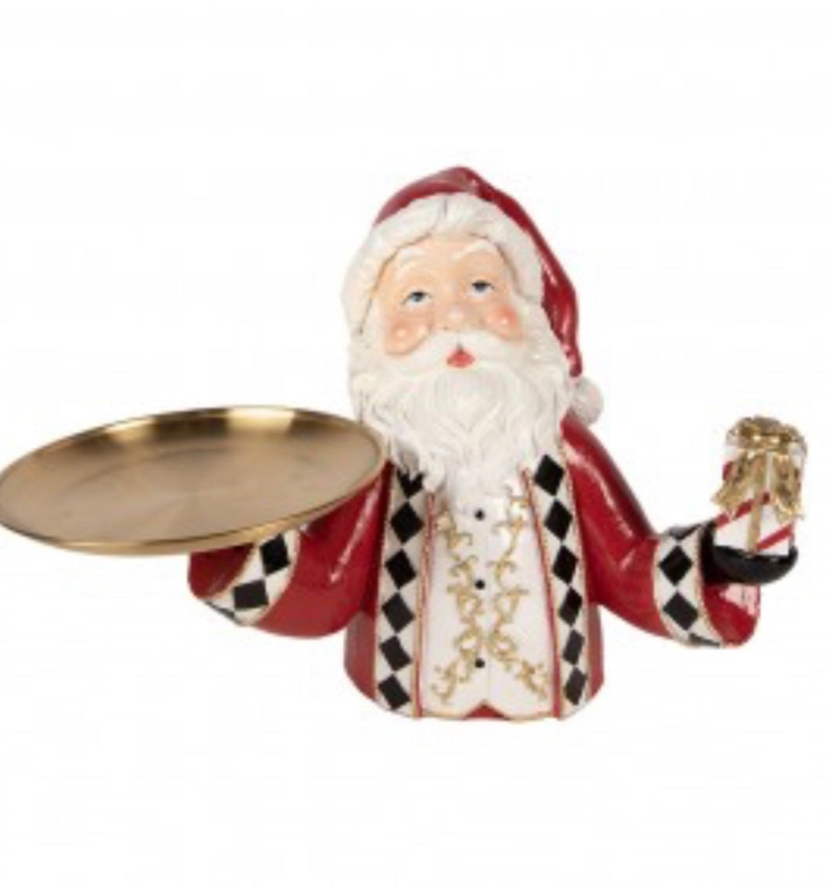 Kerstman met Serveerschaal Rood – 35 × 22 × 25 cm – Clayre & Eef