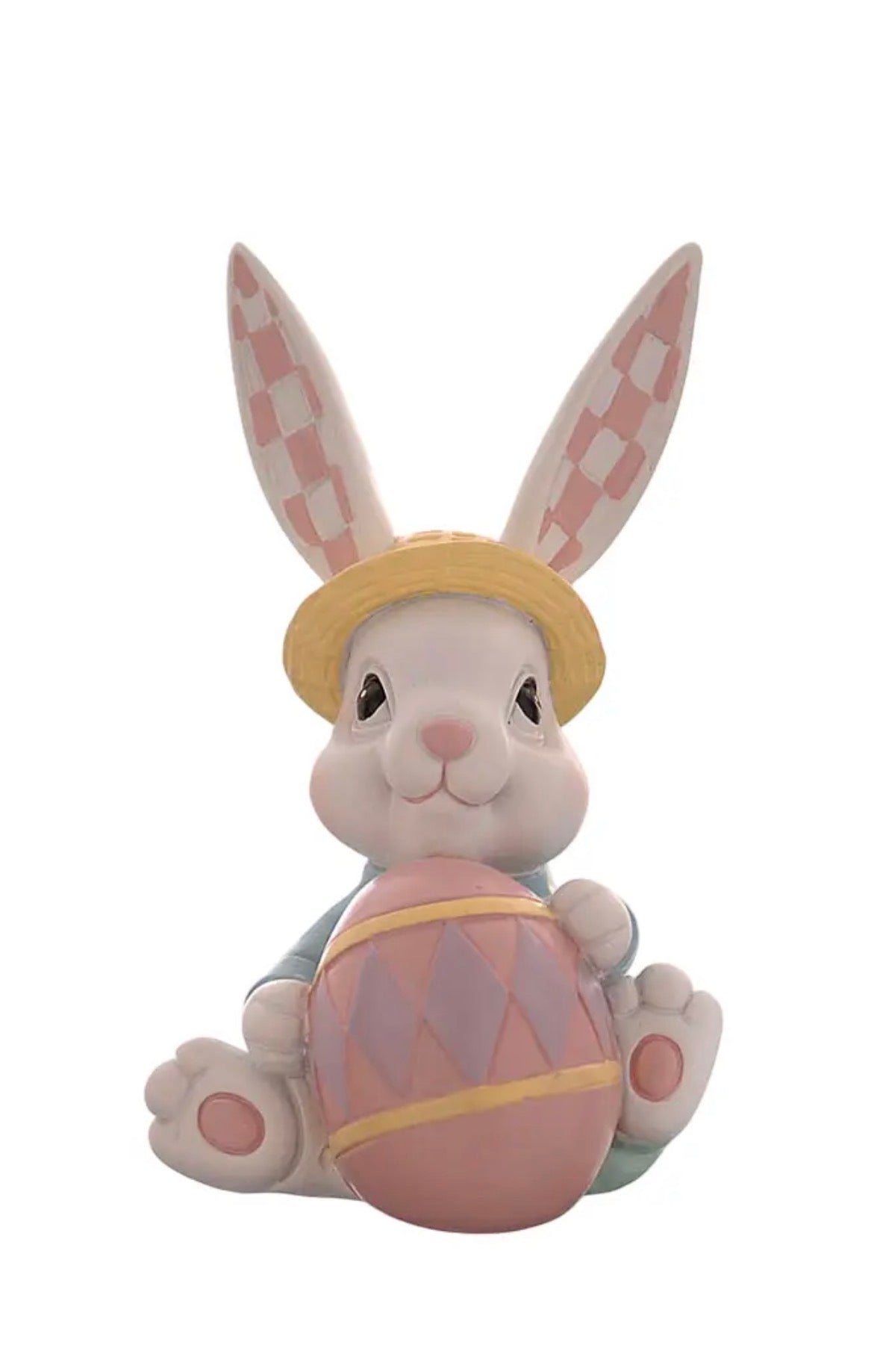 Pasen konijn met paasei 16 cm polyester