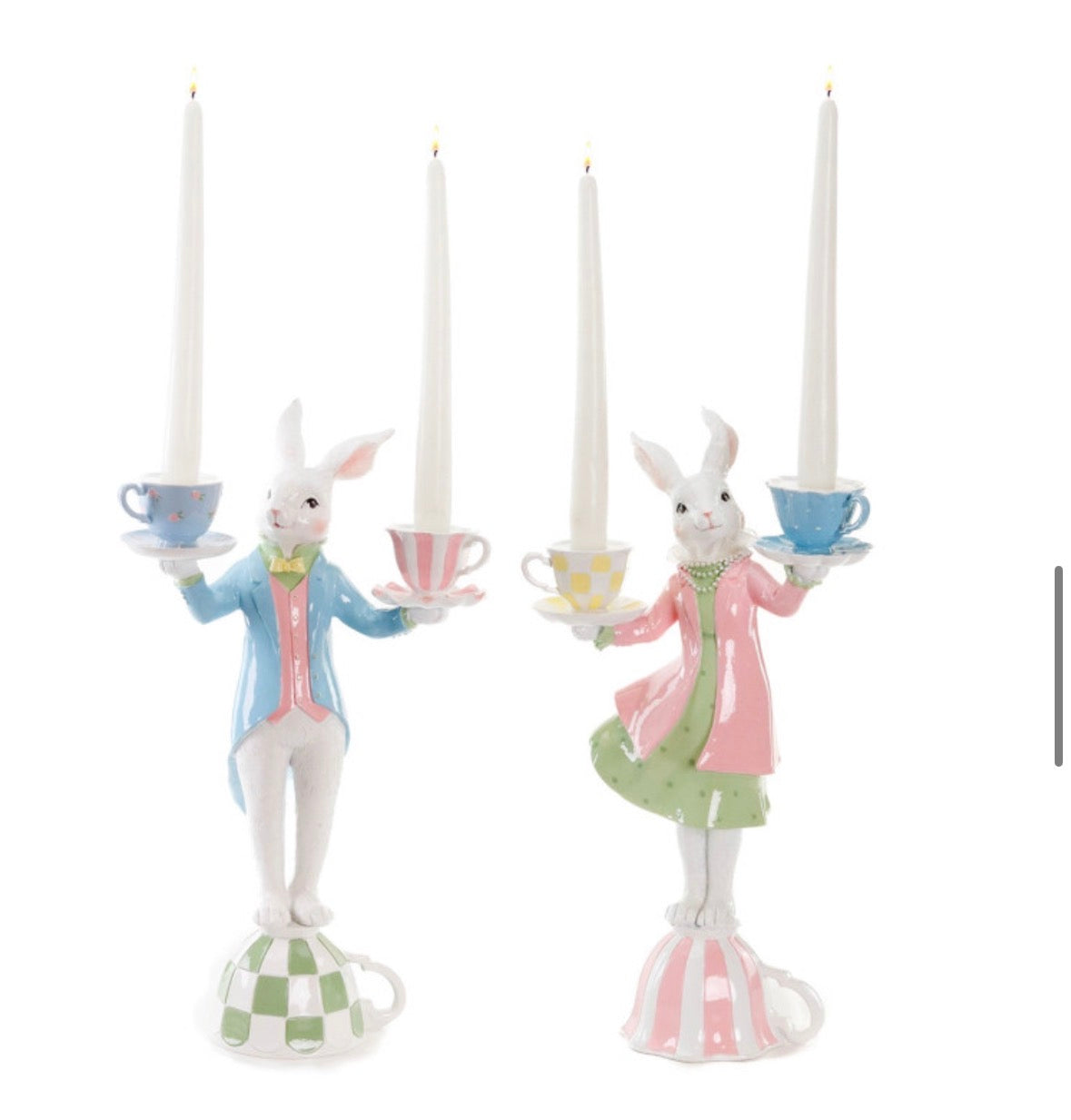 Pasen set van twee paas kandelaars man / vrouw 41 cm