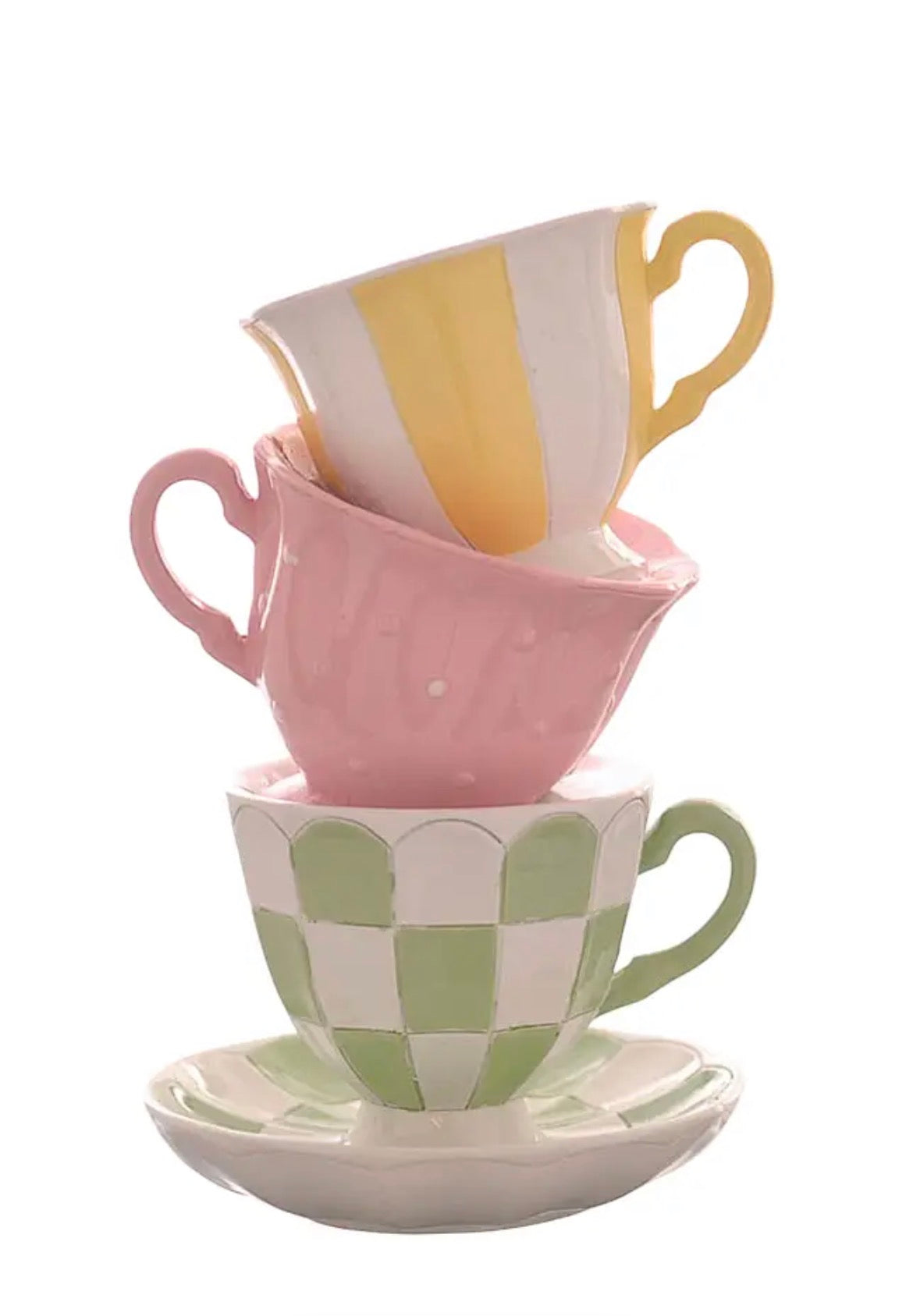 Pasen theekopjes kandelaar 16 cm polyester