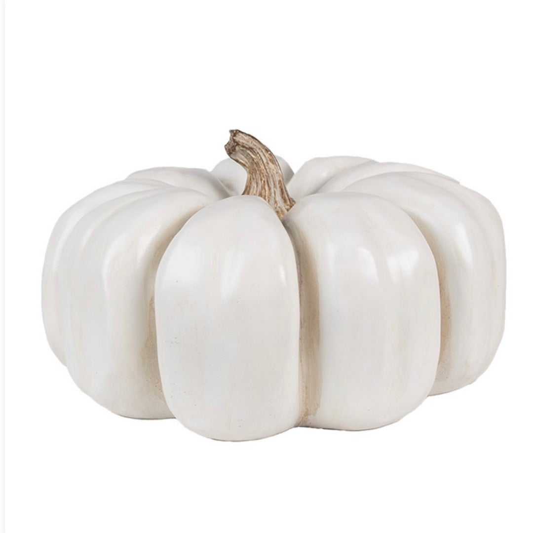 Herfst decoratie pompoen Ø 27X16 CM wit polyester