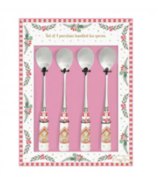 Kerst servies SWEET CHRISTMAS koffie lepels set van 4