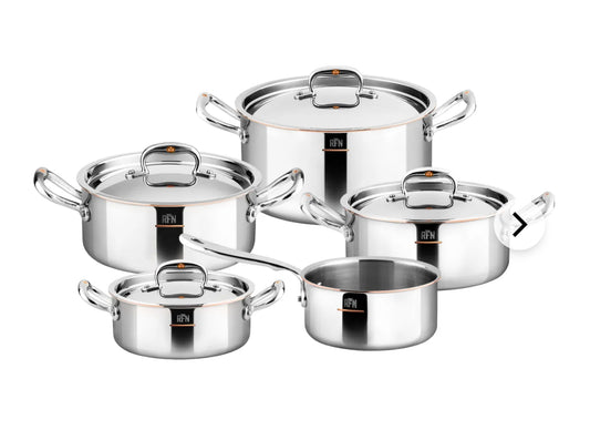 Ruffoni Con Cuore Pannenset met RVS Deksels, 9-delig